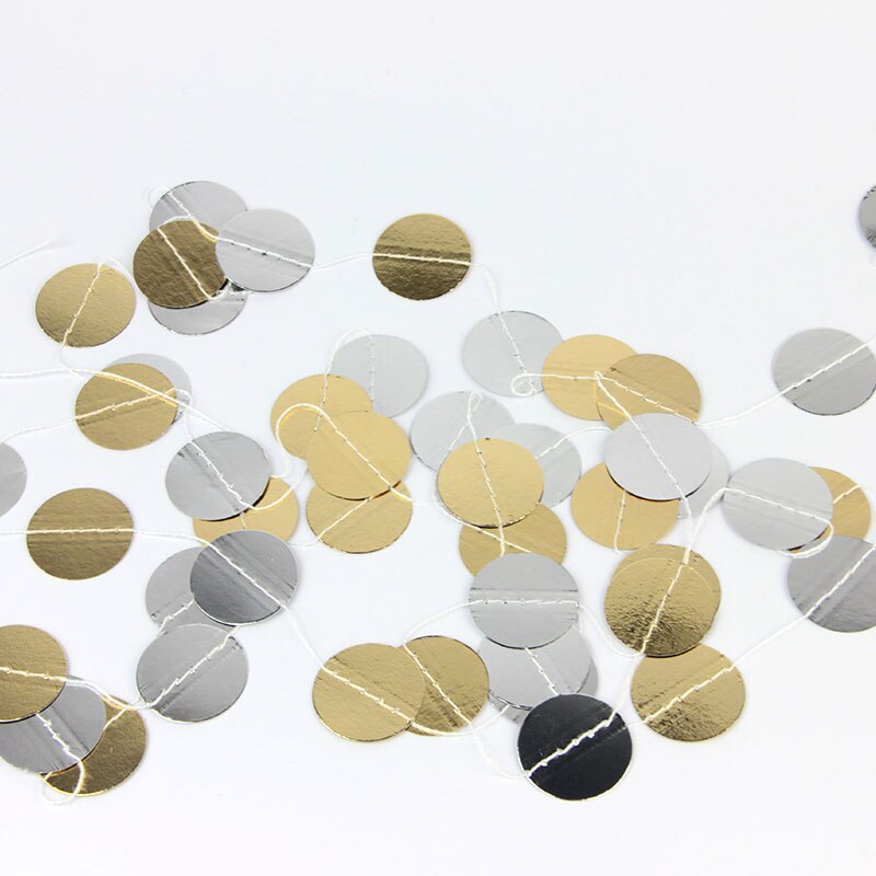 (, ǹ) Ŭ ȭȯ Ŭ   ȭȯ Ʈ DIY Garlands  ǰ Ȩ ź   /(Gold,Silver) Circle Garland Circle Dots Paper Garland Strand DIY Garlands Photo P
